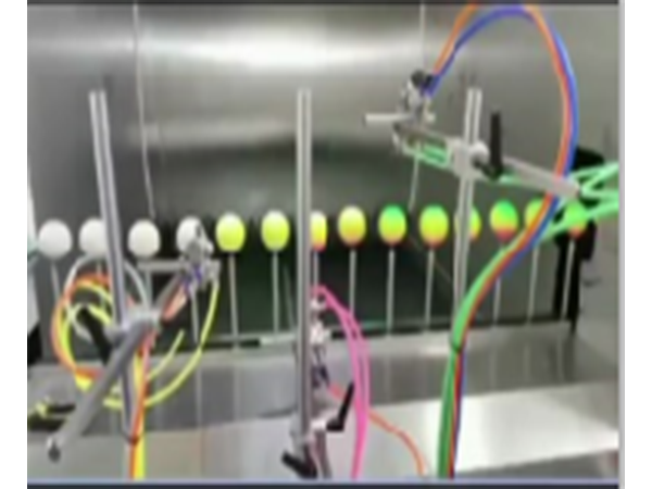 PU免充气躲避球自动喷漆设备