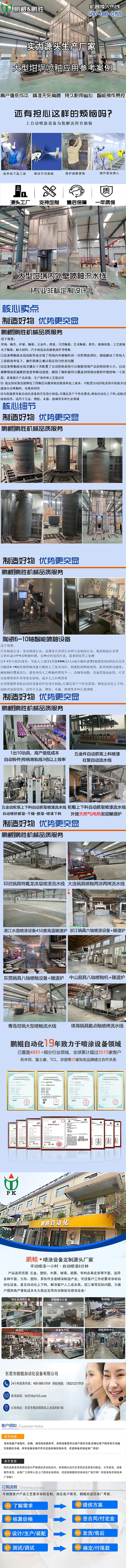 大型坩埚内外壁喷釉流水线