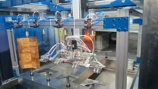 异形沙发脚侧边顶压喷漆设备