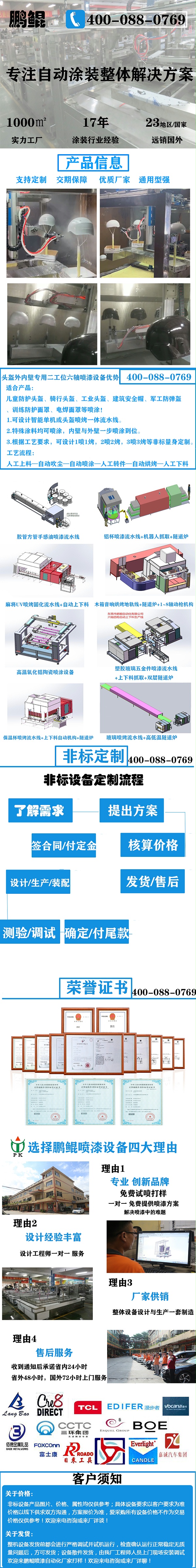 头盔外内壁专用二工位六轴喷漆设备