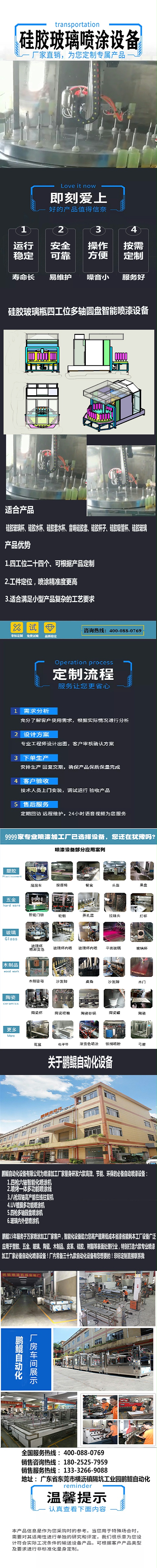 硅胶玻璃瓶四工位多轴圆盘智能喷漆设备