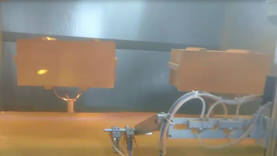 木箱六轴地轨喷烤流水线