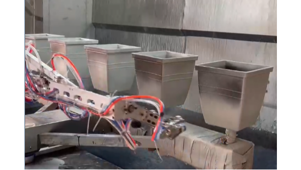 花盆双色撒点喷漆烘烤流水线