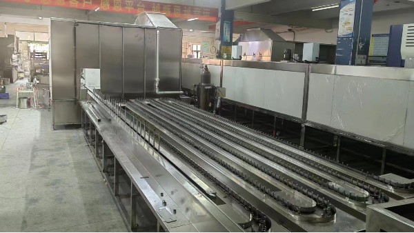 巴基斯坦玻璃杯两涂两烤喷烤流水线 巴基斯坦玻璃杯两涂两烤喷烤流水线