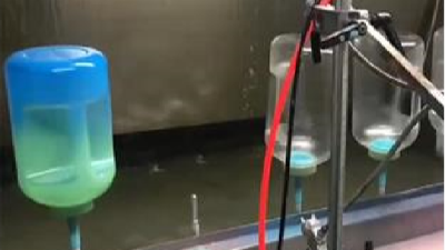 吨吨桶渐变色喷涂喷烤一体化流水线