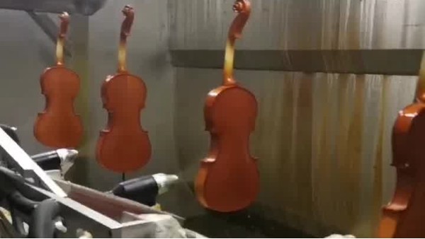 吉他专用八轴静电喷塑设备