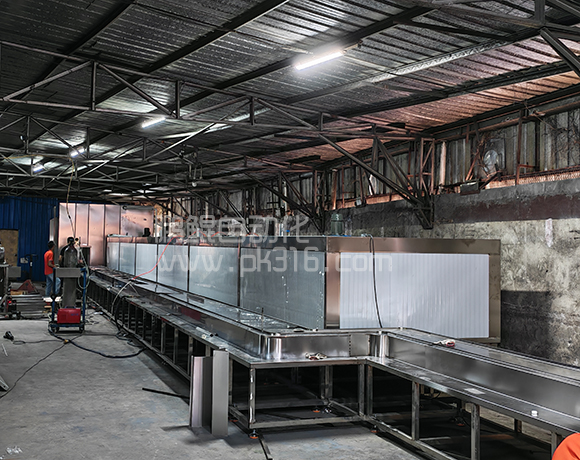 165米玻璃杯喷烤流水线
