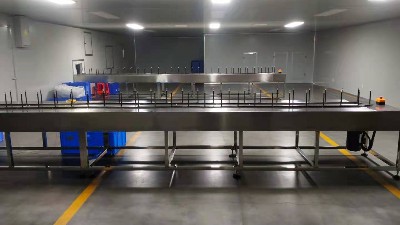 汽车配件UV固化135米隧道炉喷漆流水线