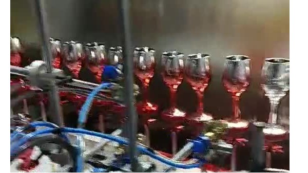 玻璃杯类型渐变色小型喷漆流水线