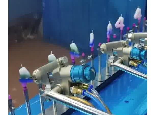 生日数字蜡烛渐变多色喷漆流水线