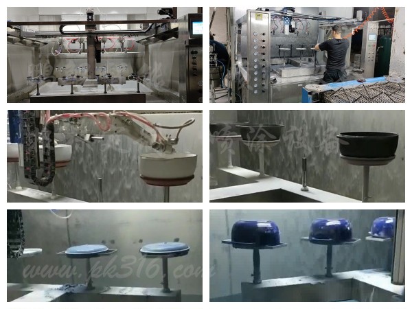 各种家电炉架锅具八轴联动喷釉设备