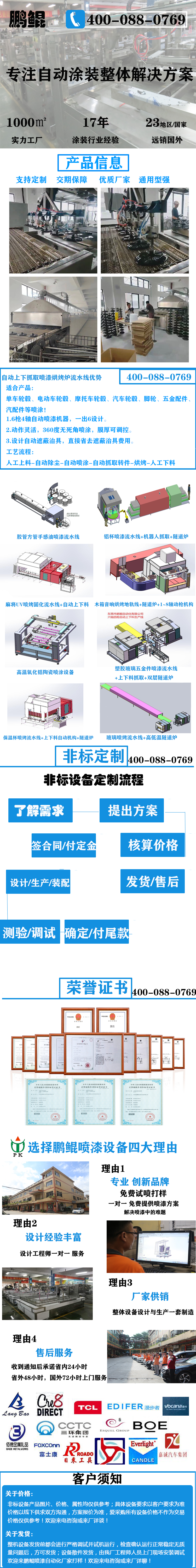电动车轮毂自动上下抓取喷漆烘烤炉流水线